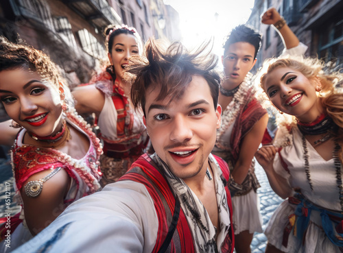 A group of joyful dancers