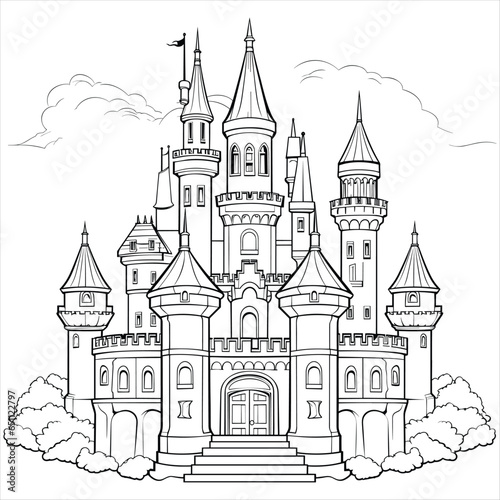 Royal castle coloring book for children