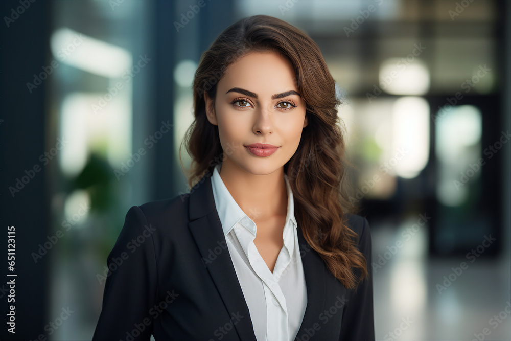 Generative AI portrait of gorgeous office worker young woman chief occupation Generative AI portrait of gorgeous office worker young woman chief occupation