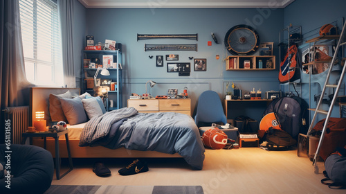 interior detail of a teenage boy's room