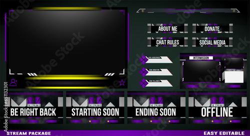 Purple gradient gradient Stream Gaming overlay element design