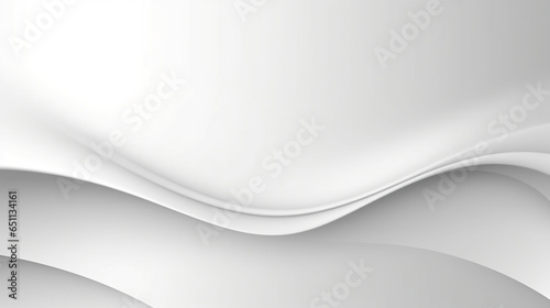 Mimimal style white wavy surface 3D illustration modern abstract background. Generative AI