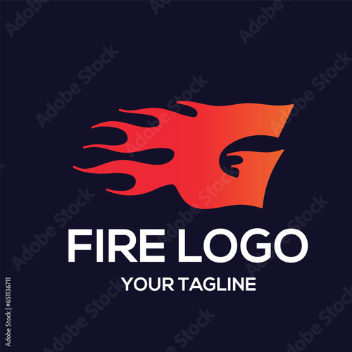 G letter logo, fire flames logo design.