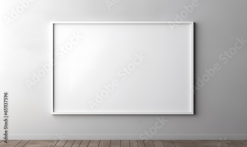 minimalist white house interior with large  plain white wall frames  ai generative