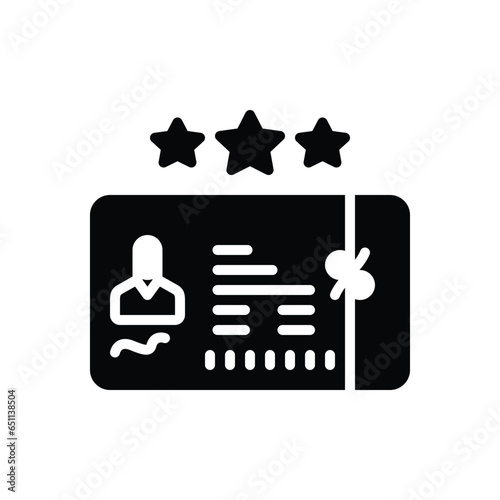 Black solid icon for membership 