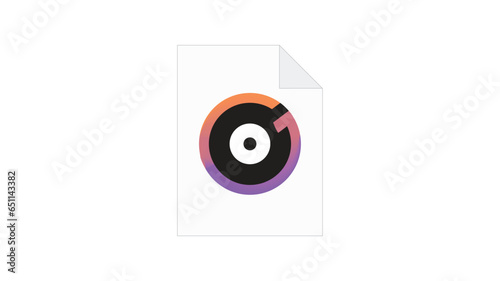 Music player doc MP3 file document. Download the mp3 button icon isolated on white background. Mp3 music format sign. MP3 file symbol. Minimalism concept.
