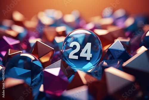 3d 24 twenty four number - Can be used for new year 2024, business, celebration, birthday, anniversary created with generative ai photo