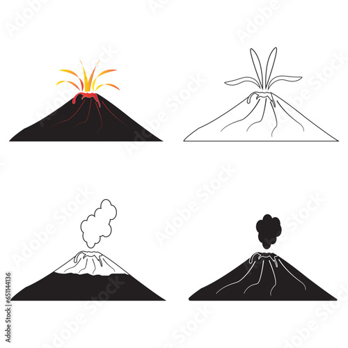 Erupting volcano icon