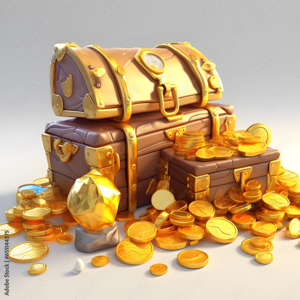 treasure chest with gold coins By Generated AI treasure chest with gold coins By Generated AI