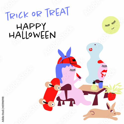 Fototapeta Naklejka Na Ścianę i Meble -  Halloween card cute