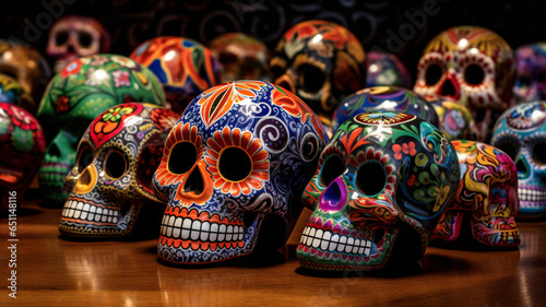 Sugar skulls symbol of the Day of the Dead Día de los Muertos © ni