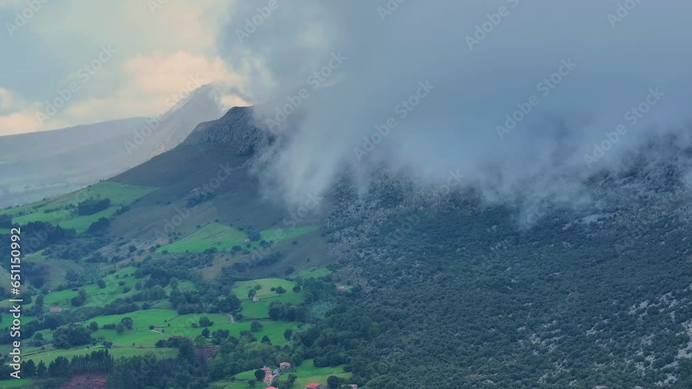 Fog in the Sierra de Hornijo. In the surroundings of Pico La Mortera, Peña San Vicente and Peña El Moro near Ramales de la Victoria and Lanestosa. Bizkaia and Cantabria, Spain, Europe Fog in the Sierra de Hornijo. In the surroundings of Pico La Mortera, Peña San Vicente and Peña El Moro near Ramales de la Victoria and Lanestosa. Bizkaia and Cantabria, Spain, Europe
