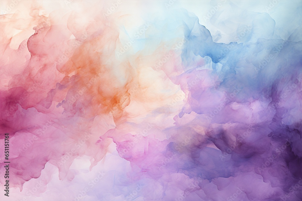 Pastel Dreamy Watercolor Wash Background Texture Evokes Serenity with Soft, Ethereal Blends of Pastels and Subtle Transitions