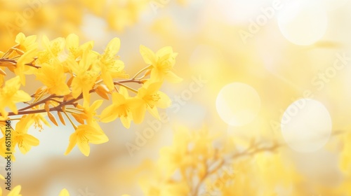 Flowering forsythia in springtime  Generative AI