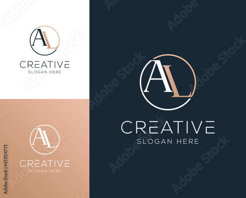 Initial letter AL, LA logo design vector illustration