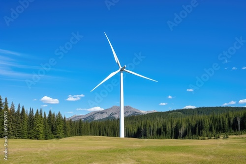 Wallpaper Mural Wind turbine against a background of wide fields and clear blue sky, representing renewable energy Torontodigital.ca