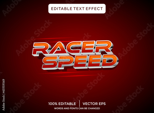 racer speed 3D text effect template	
