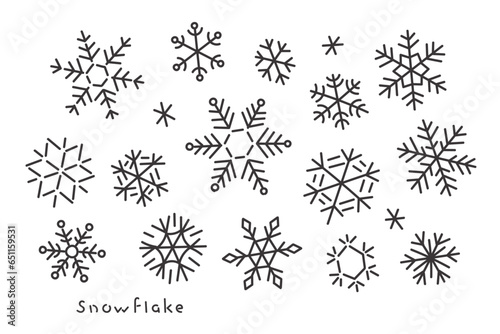 手描き風雪の結晶セット