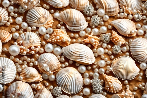 seashells on the sand4k HD quality photo. 
