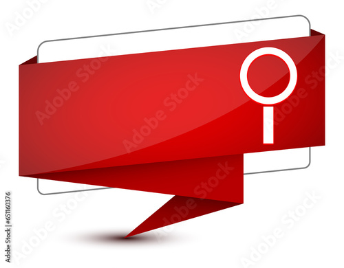 Search icon isolated on elegant red tag sign illustration