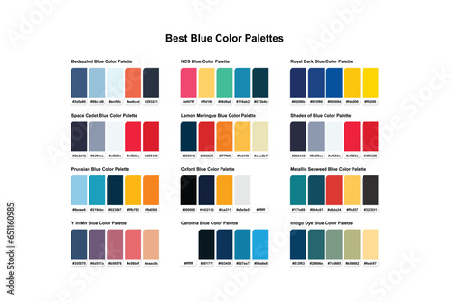 Best Blue Color Palettes, Vector illustration OF RGB Color