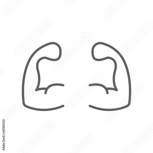 Business Concept Personal qualities line icon. Arm muscle sign for self confidence, job expertise empowerment, development skill. Editable stroke vector illustration Design