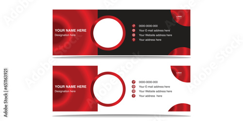 Free vector email signature template or email footer and personal social media cover design. new idea 