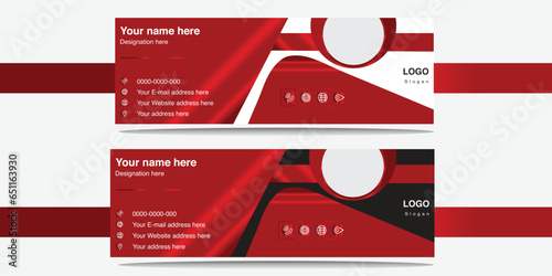 Free vector email signature template or email footer and personal social media cover design. new idea 