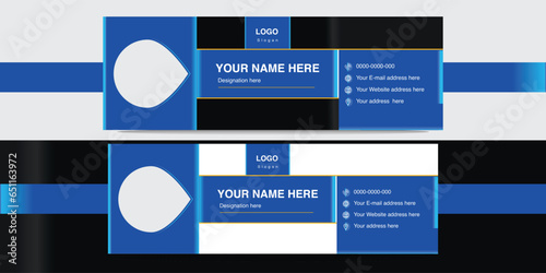 Free vector email signature template or email footer and personal social media cover design. new idea 