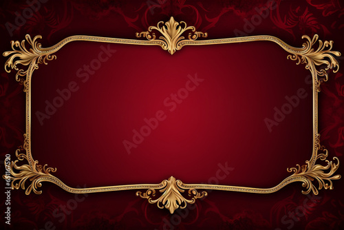 Luxury background design red and golden element decoration with copy space