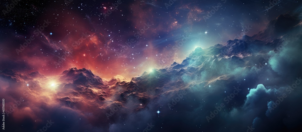 Colorful galaxy with stardust against space background - obrazy, fototapety, plakaty 