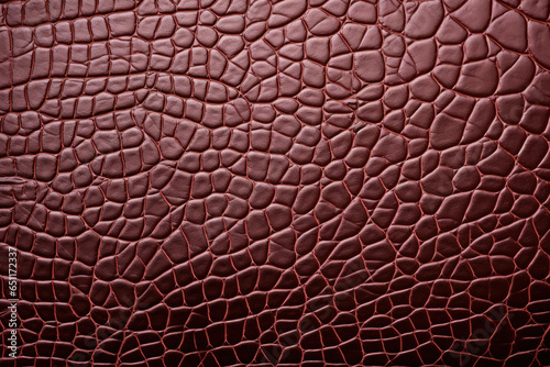 Detailed observation of intricate patterns in a macro closeup reveals the faux leather's synthetic texture and replicated imitation grain.