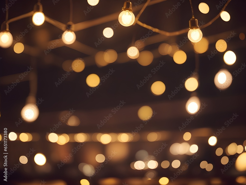 A captivating view reveals a multitude of lights delicately suspended from the ceiling, illuminating the space with the inviting allure of cafe lighting
