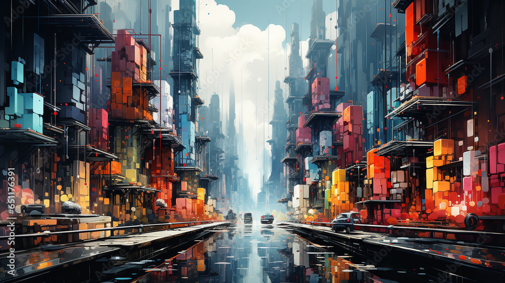 Fototapeta premium colorful city