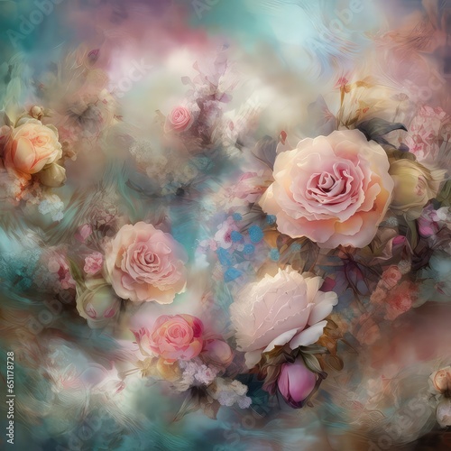 Beautiful fantasy vintage flower, digital background