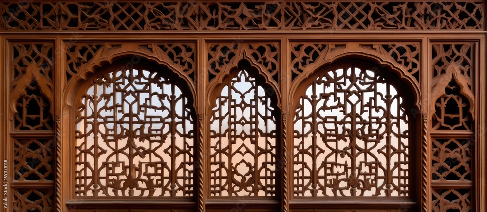 In Uch Sharif Pakistan a shrine displays exquisite ancient wooden geometric latticework