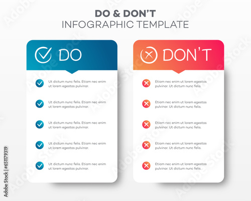 Do and dont infographic template vector 10 eps