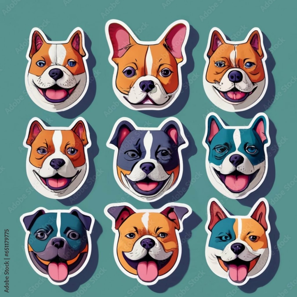 Funny Dogs Stickers Set