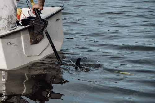 Electric boat engine boat drive - small boat photo