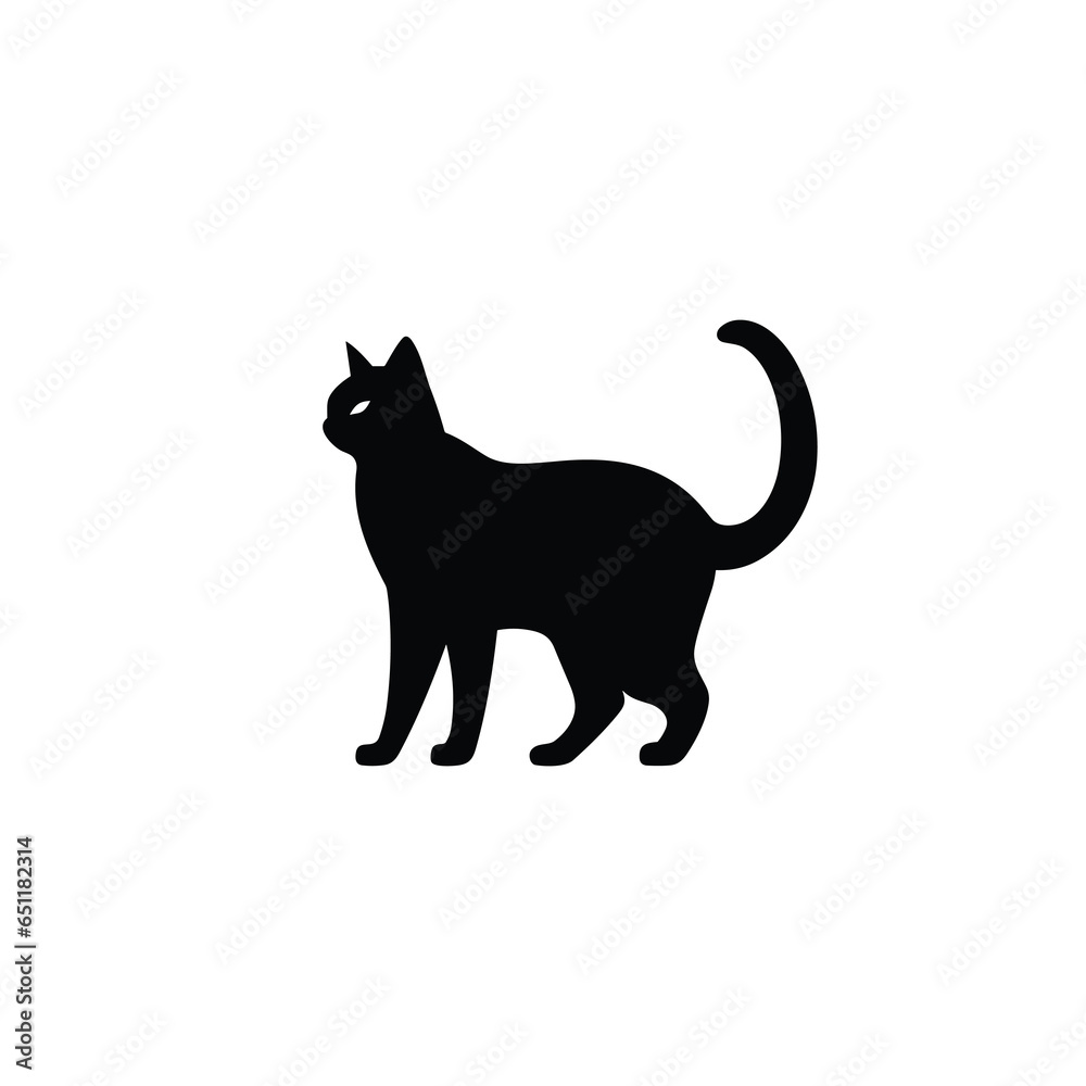 Black cat silhouette vector design