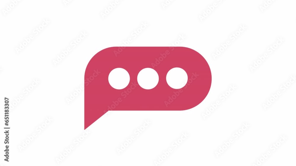 Chat bubble with three dots jumping 2D loading animation. Typing dots animated cartoon preloader, flat ui element 4K video loader motion graphic. Messenger app download, upload progress indicator gif