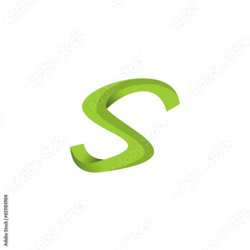 letter s with 3d vector design