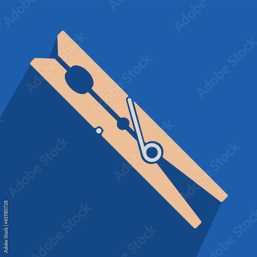 clothespin black and white, vector illustration 