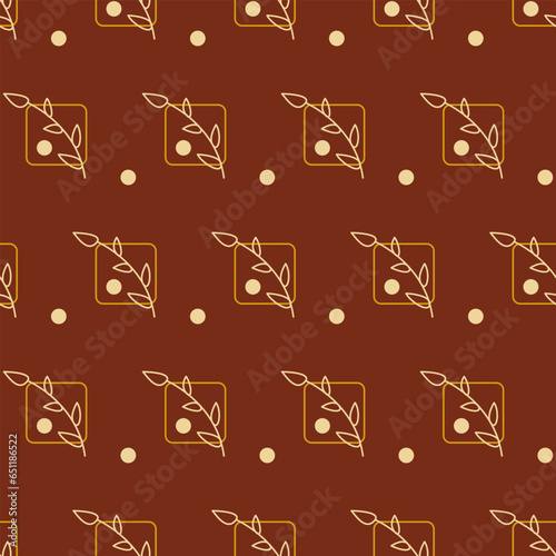 Seamless vintage geometric pattern. White flowers on dark red background. Vector texture. fashionable print for textiles, wallpaper and packaging.