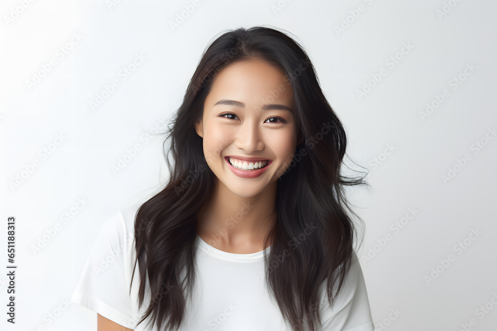 Portrait of beautiful smiling Asian woman isolated on white background Portrait of beautiful smiling Asian woman isolated on white background