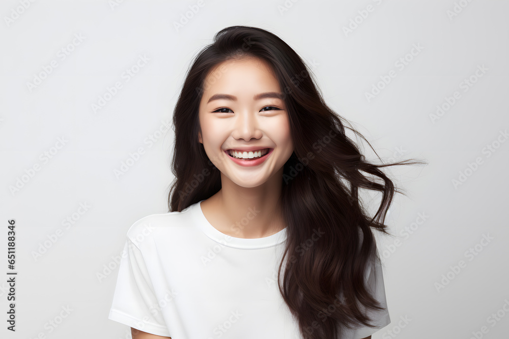 Portrait of beautiful smiling Asian woman isolated on white background Portrait of beautiful smiling Asian woman isolated on white background