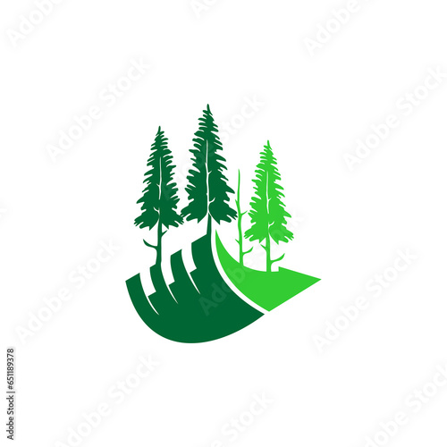 excavator and 
pine vector design