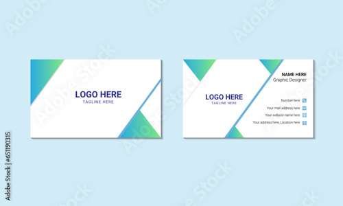 Double-sided creative business card vector design template. Modern triangle business card design. Vector illustration design. 