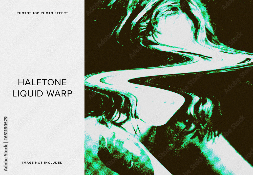 Warp Liquid Ripple Halftone Grunge Liquid Warp Image Effect Mockup Stock Template | Adobe ...