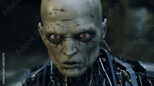 a scary looking robot or al...